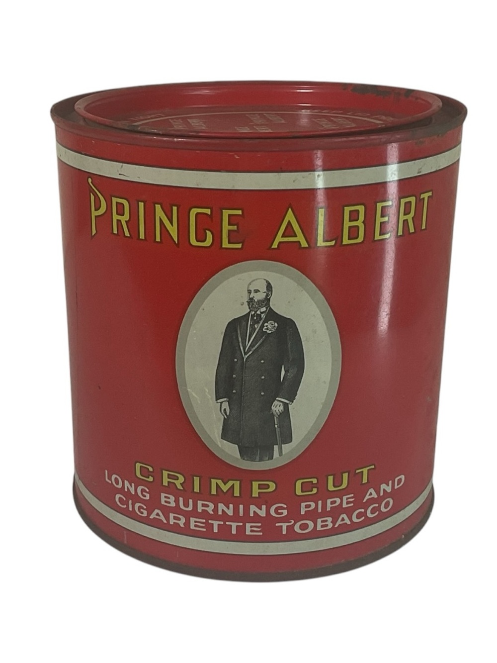 Vintage Prince Albert Tobacco Tin Canister | Crimp Cut Pipe & Tobacco Empty Can